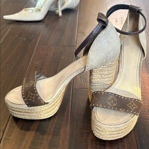 Louis Vuitton Espadrille Wedge Sandals